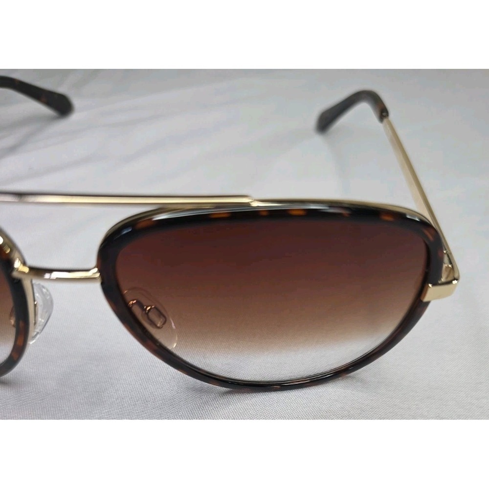 QUAY Australia "All In" Aviator Sunglasses – Tortoise Shell & Gold Frame W/ Case - Picture 15 of 16